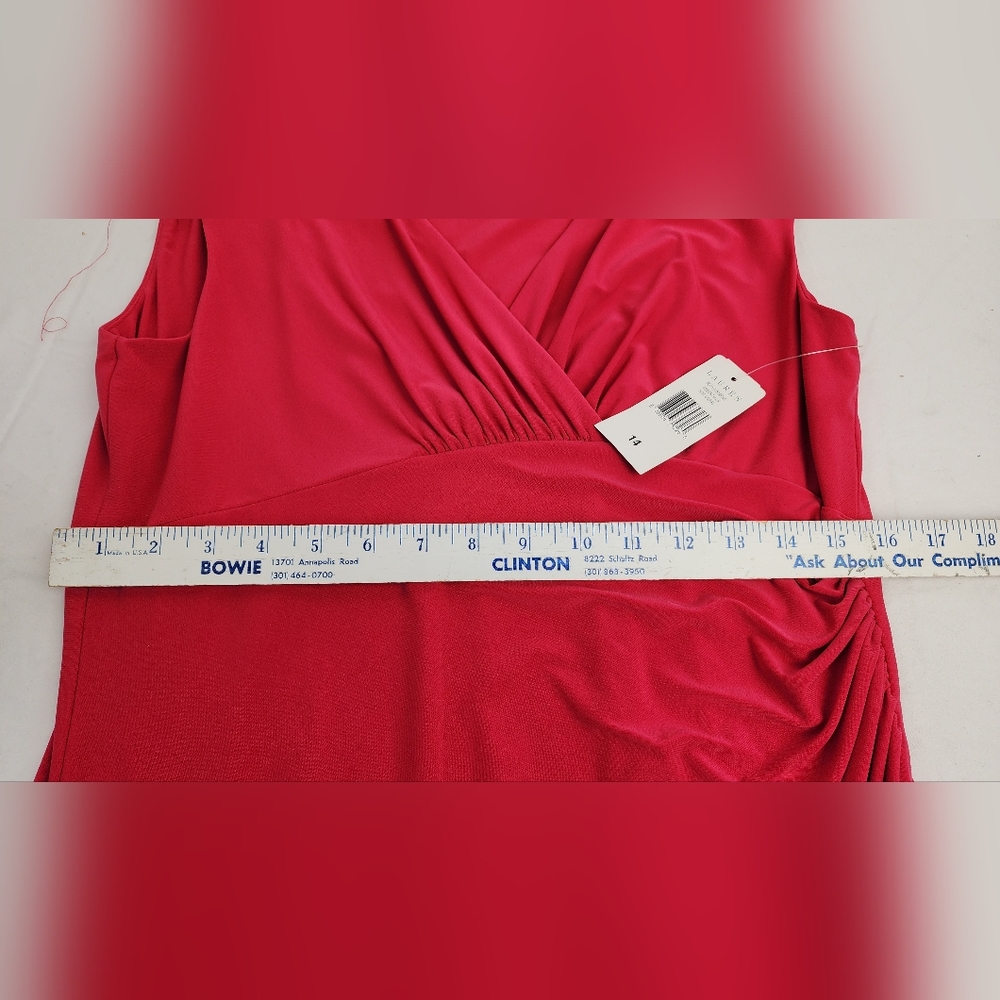 LAUREN BY RALPH LAUREN ESSENTIALS KNEE LENGTH SLEEVELESS COCKTAIL DRESS, SIZE 14 - Picture 8 of 9